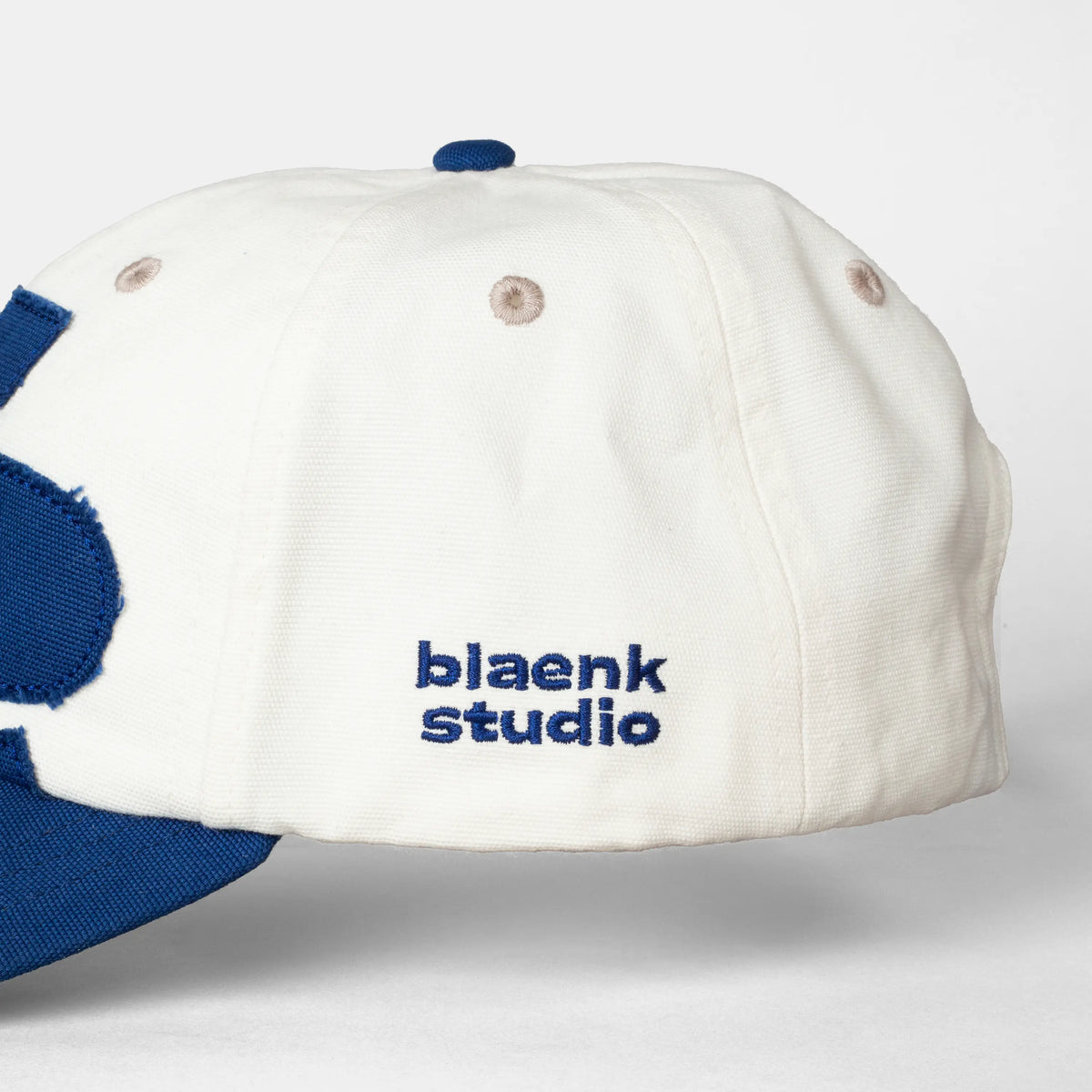 blaenk cap navy and ecru – blaenk studio side embroidery