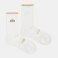 blaenk white socks – organic cotton blend, embroidered logo, one size 38–42