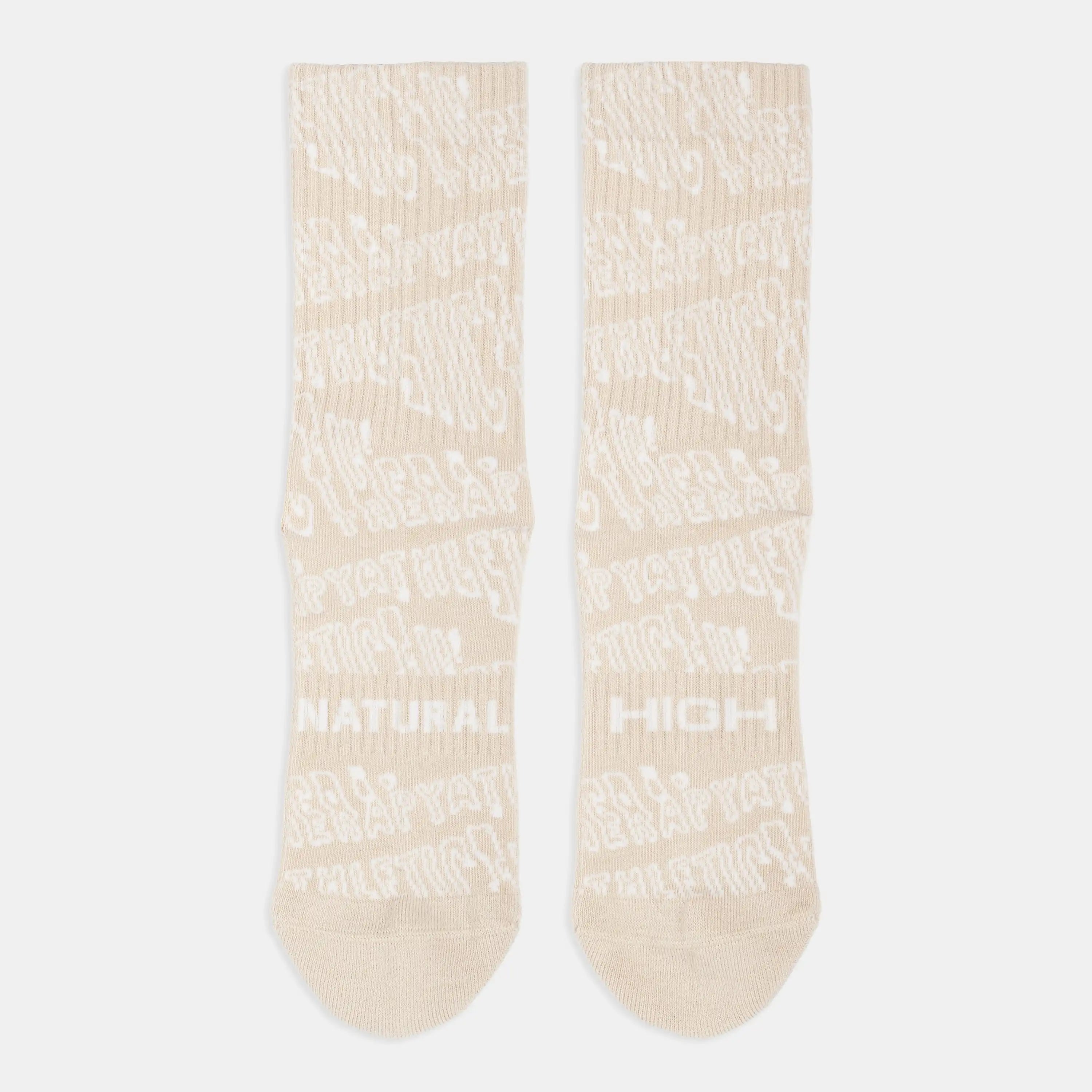 ATHLETIC THERAPY beige tennis socks – organic cotton, unisex, one size 37–43