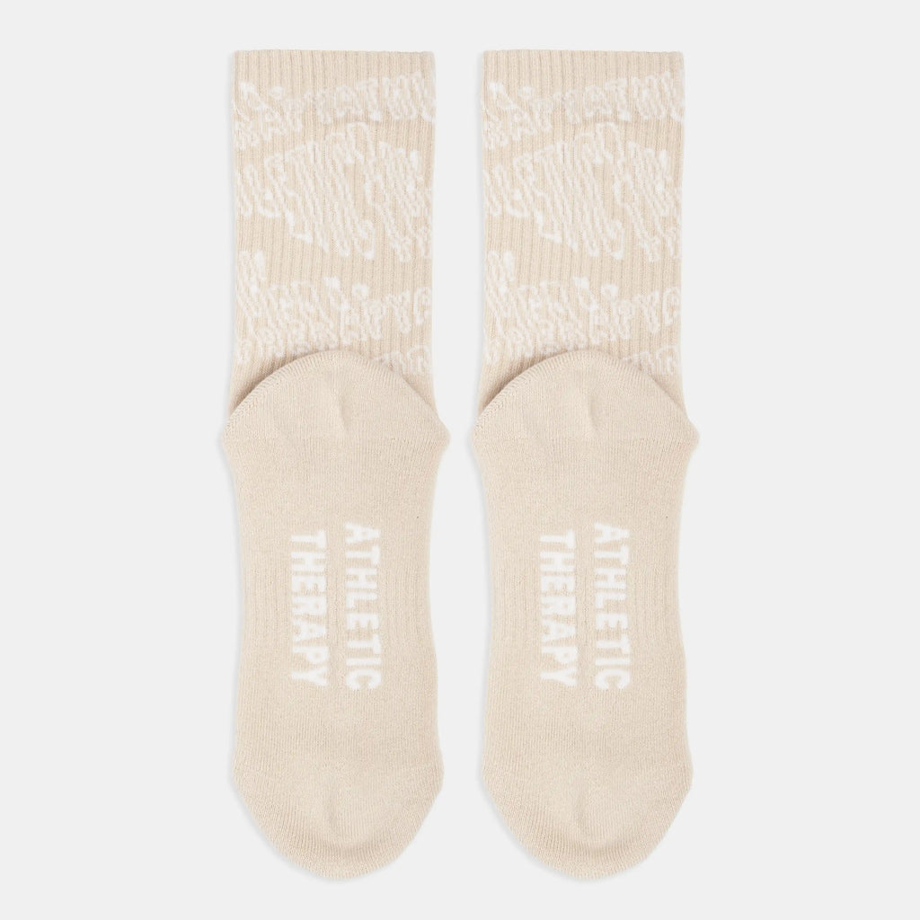 ATHLETIC THERAPY beige tennis socks – organic cotton, unisex, one size 37–43