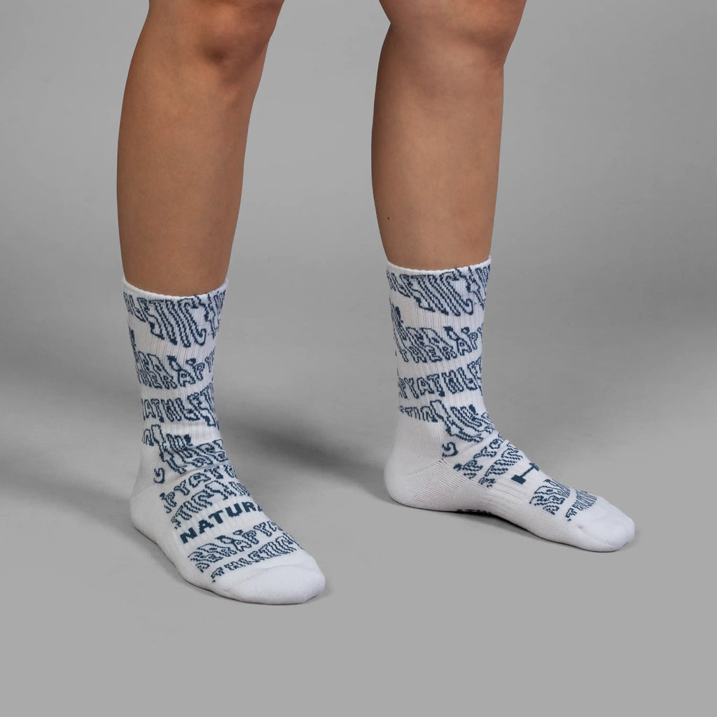ATHLETIC THERAPY white tennis socks – organic cotton, unisex, one size 37–43